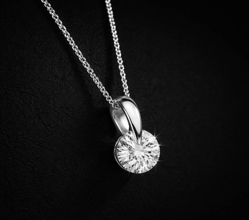 ラウンドソリティアネックレス　１ct シルバー９２５